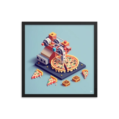 cheesy engineering a sewing machine once time pizza-loving inventor who stumbled an old abandoned machine modifications lot of hard work turned pizza-making pizzas ease needle-like arm to spread sauce toppings 3d print model - Mito3D