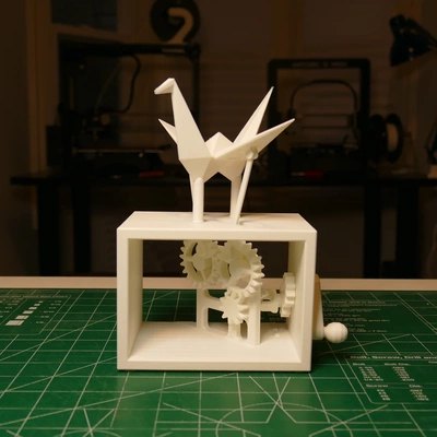 crane automata is a symbol of success available fully assembled or as kit can piece bring good fortune happiness hope 15 purchase be donated to hospital sick children in toronto so share luck kids 3d print model - Mito3D