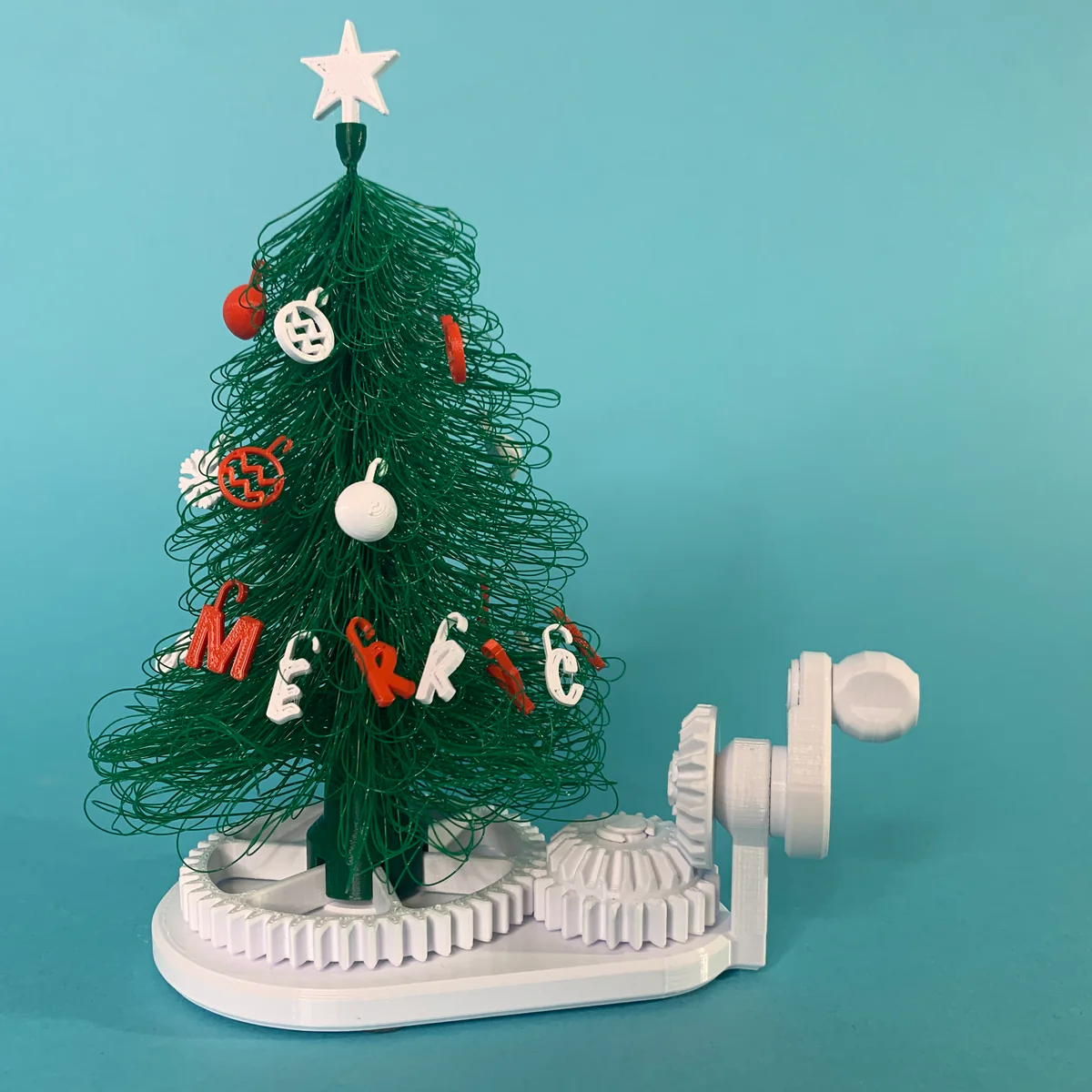 fuzzy natal árvore cinética escultura inverno feriado espírito mecânico of chanfro engrenagem espora to girar legais decoração it inquietação tia deloris i 3D print model - Mito3D