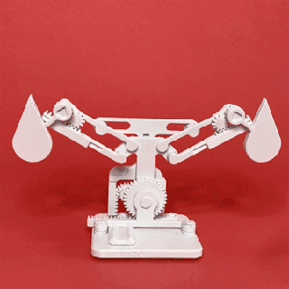 Liebe wischen kinetisch Skulptur Darstellen Leichtigkeit erwarten Gesellschaft einschließlich Gestell Ritzel Sporn Getriebe Bar bringt Hälften Herz Finger dauert 3d print model - Mito3D