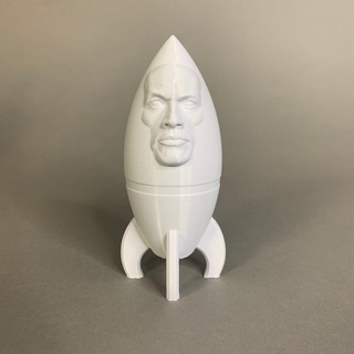 rocket stl jbv creative flush dwyane rock' johnson facecouldn't file support creation engineered art joining jbvcreative patreon recommended print settings layer height 02mm nozzle 04mm infill 15-18 files pr 3d print model - Mito3D