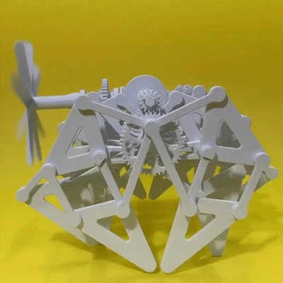 toronto strandbeest stl a fully 3d printable version of inspired by youtube video based original theo jansen is mechanical walking creature harnesses power wind particular large printed rotor at back 3d print model - Mito3D