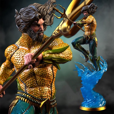 aquaman 3d modell bereit to drucken stl gerechtigkeit liga atlantisch könig arthur curry atlantis snydervers büste skulptur drucken litschi 3d print model - Mito3D