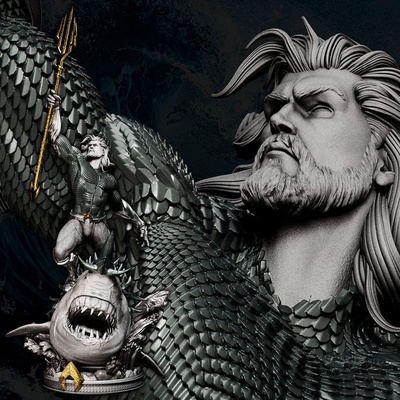 aquaman statue 3d model ready to print stl printing 3d print model - Mito3D