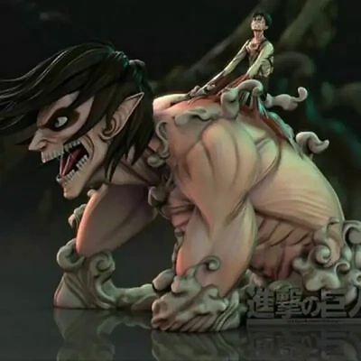 attack on titan -eren miniatures 3d printing model stl eren 3d print model - Mito3D