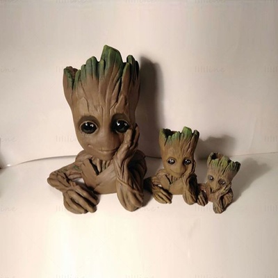 bébé groot plante pot 3d impression modèle stl 3d print model - Mito3D