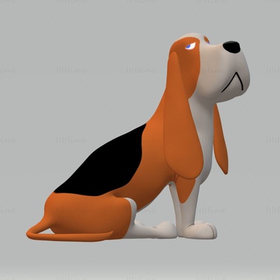 afloramiento sabueso perro 3d modelo listo to impresión stl obj fbx 3d print model - Mito3D