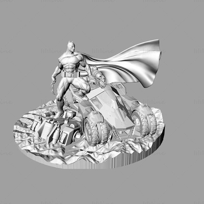 batman batmobile diorama 3d stampa modello stl affondando 3d print model - Mito3D