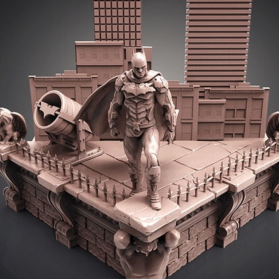 batman diorama 3d impressão modelo stl 3d print model - Mito3D