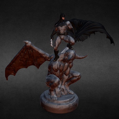 batman on diavolo 3d stampa modello stl 3d print model - Mito3D