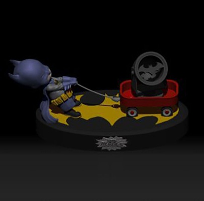 batman tirando carro 3d stampa modello stl 3d print model - Mito3D