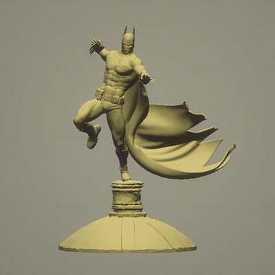 batman statua 3d modello pronto to stampa stl 3d print model - Mito3D