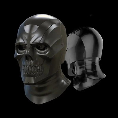 preto mascarar arkham cavaleiro capacete 3d impressão modelo stl 3d print model - Mito3D