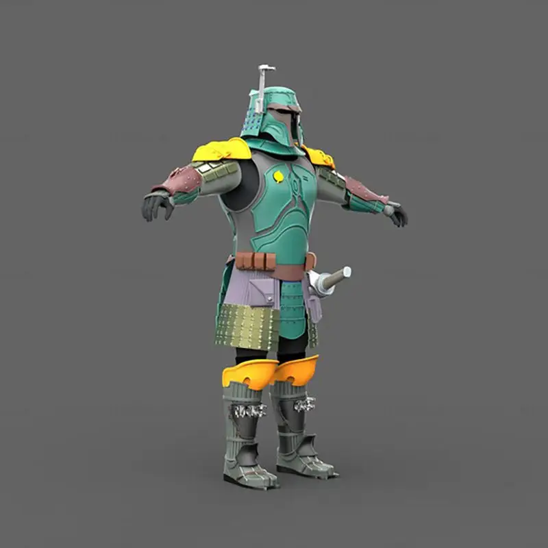 boba fett samurai cosplay 3d printing model stl 3D print model - Mito3D