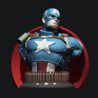 capitán america busto 3d impresión modelo stl 3d print model - Mito3D