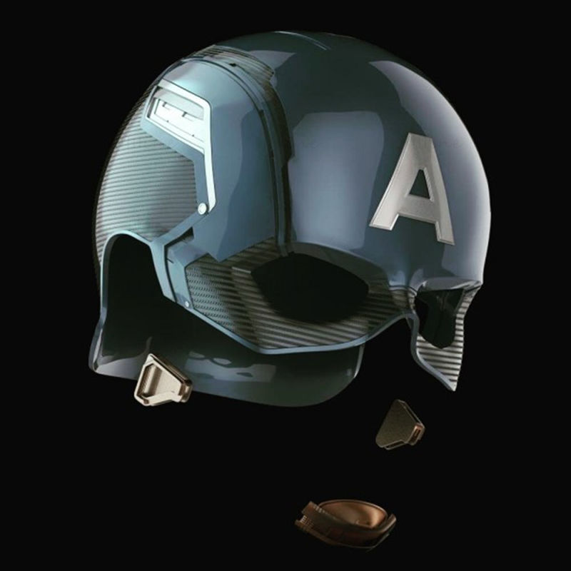 capitaine Amérique casque 3d réaliste impression modèle masque Jeu bouclier tête Humain personnage guerre visage militaire casquette équipement civil stl armure Jeux DIY 3D print model - Mito3D