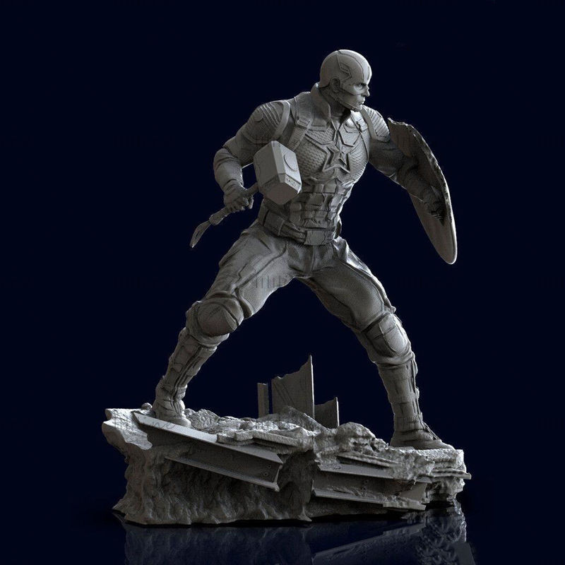 capitano america statua 3d modello pronto to stampa supereroe vendicatori gioco meraviglia marvel comics evans chris cap i fumetti arte sculture stl 3dprinting patreon statue figure infinito stampabile scolpire miniature figurine eroe ferro uomo thor netto capitano dc vendicatore passatempo fai carattere corpo maschio ragno hulk vedova nera occhio falco galassia soldato batman classico giochi giocattoli cartone animato universo verniciabile inciso 3D print model - Mito3D