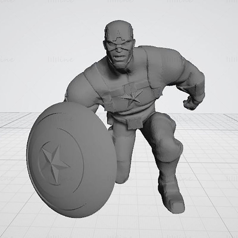 capitán america estatuas 3d impresión modelo listo to stl 3D print model - Mito3D