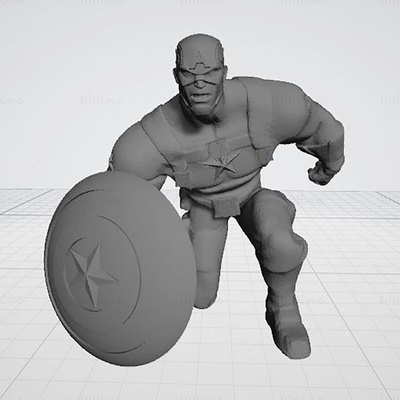 capitán america estatuas 3d impresión modelo listo to stl 3d print model - Mito3D