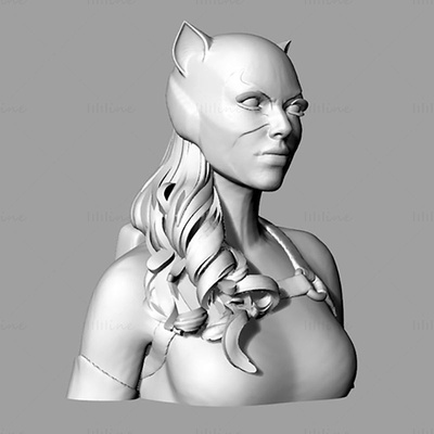 catwoman buste 3d modèle prêt to impression stl 3d print model - Mito3D