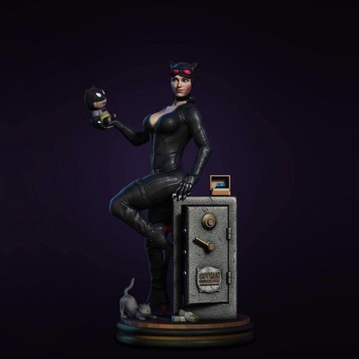 catwoman washed 3d model ready to print stl 3d print model - Mito3D