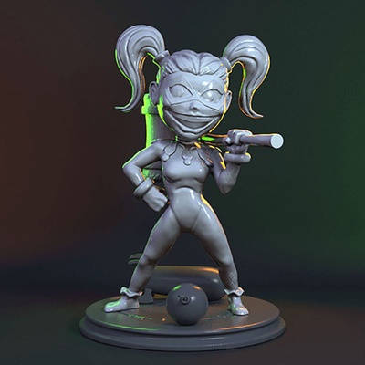 chibi harley quinn 3d baskı model stl 3d print model - Mito3D