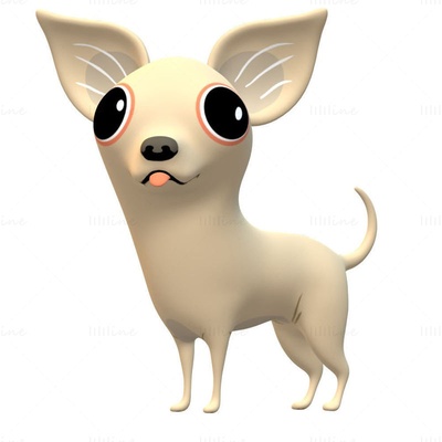 chihuahua perro 3d modelo listo to impresión stl obj fbx 3d print model - Mito3D