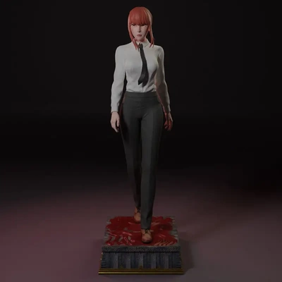 mignonne tronçonneuse homme makima figurine 3d impression modèle stl 3d print model - Mito3D