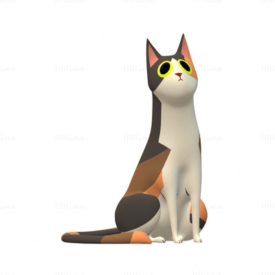 doméstico cabello corto gato 3d modelo listo to impresión obj stl fbx 3d print model - Mito3D