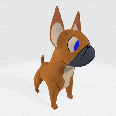 francês buldogue 3d impressão modelo 3d print model - Mito3D