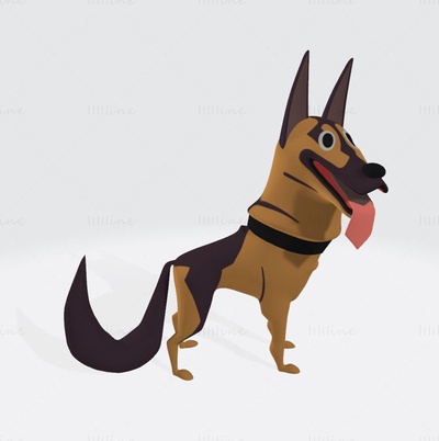 deutsche shephard hund 3d drucken modell stl obj fbx 3d print model - Mito3D