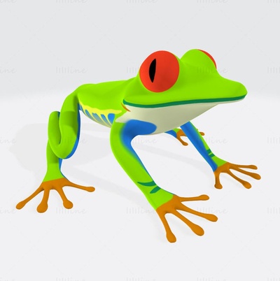 verde rana 3d impresión modelo stl obj fbx 3d print model - Mito3D