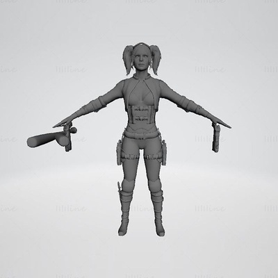 harley quinn 3d modelo listo to impresión obj 3d print model - Mito3D