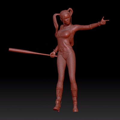 harley quinn 3d modelo listo to impresión obj 3d print model - Mito3D