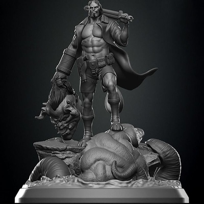 hellboy 3d impresión modelo stl 3d print model - Mito3D