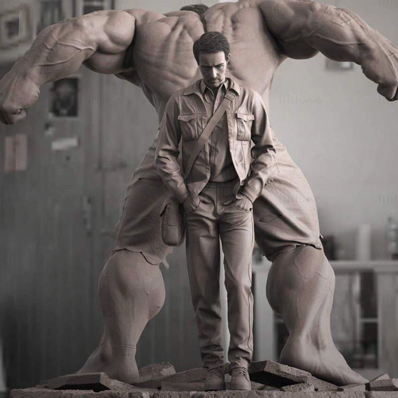 hulk bruyce diorama statu
