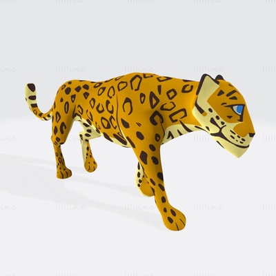 jaguar animal 3d impresión modelo stl obj fbx 3d print model - Mito3D