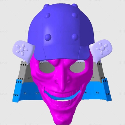 burlone samurai casco 3d stampa modello stl 3d print model - Mito3D