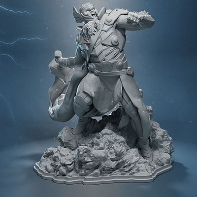 king thor 3d model ready to print stl marvel god hammer superhero avenger statue sculpture minatures figurines knight collectibles comics 3d print model - Mito3D