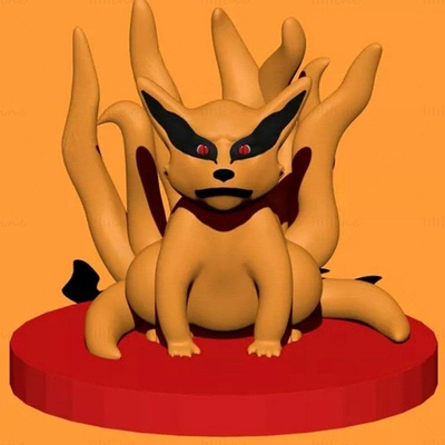 kurama kyubi naruto 3d modèle prêt to impression stl renard queues shippuden figure miniatures anime sculpture jeux jouets statue animal créature manga bête personnage dessin animé mignonne fantaisie 3d print model - Mito3D