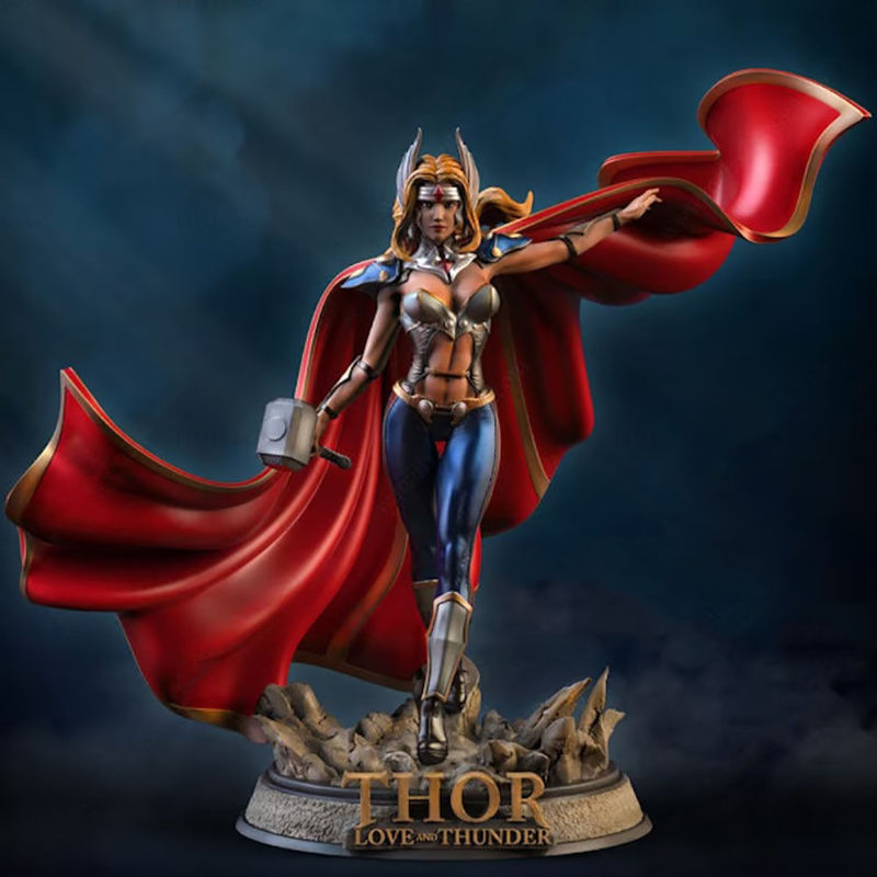 lady thor 3d model ready to print stl marvel sculpture superhero statue super modeling god avenger miniature printable endgame collectibles comics toys games 3D print model - Mito3D