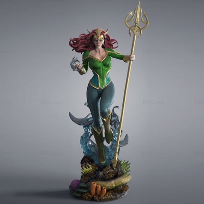 mera queen of atlantis 3d model ready to print stl 3d print model - Mito3D