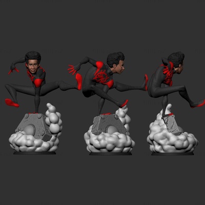 milhas morales 3d modelo pronto to impressão spiderverse maravilha homem aranha 3dprint 3dprinting jogos brinquedos gamestoys 3d print model - Mito3D