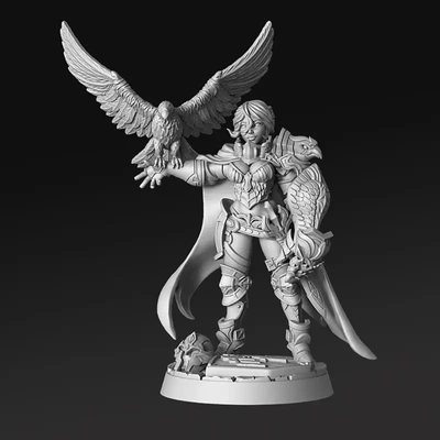 nadia female falconer miniatures 3d printing model stl 3d print model - Mito3D