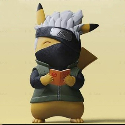 pikachu x kakashi 3d modelo pronto to impressão stl figura anime livros naruto pokémon manga miniaturas arte character ninja esculturas estatuetas personagem memes pessoa jogos 3d print model - Mito3D