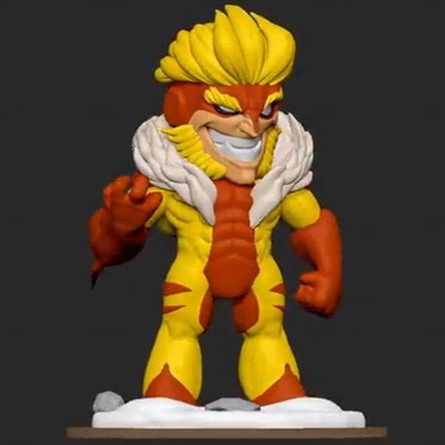 sabretooth chibi statues 3d model ready to print printing stl marvel gamestoys games toys united 3dxm homebrew 3d print model - Mito3D