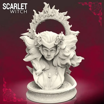 escarlata bruja busto 3d impresión modelo stl 3d print model - Mito3D