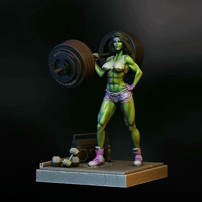 she hulk statue 3d modello pronto to stampa shehulk meraviglia gina carano disney arte sculture femmina 3d print model - Mito3D