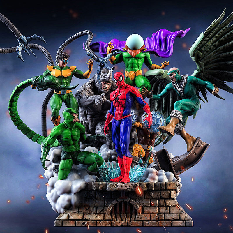 homme araignée diorama 3d modèle prêt to impression sinistre figurines docteur poulpe mysterio rhinocéros choc scorpion art jeux jouets miniatures sanix morales merveille statue collectionner gamestoys sculpture stl 3D print model - Mito3D