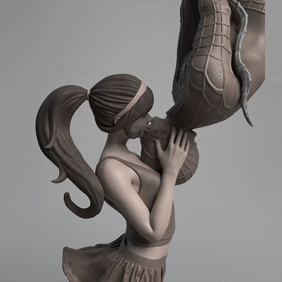 spiderman love 3d model ready to print peter parker mary jane marvel statue kiss collectibles figurines girlfrind superhero fantasy sculpture lamp miniatures stl 3d print model - Mito3D